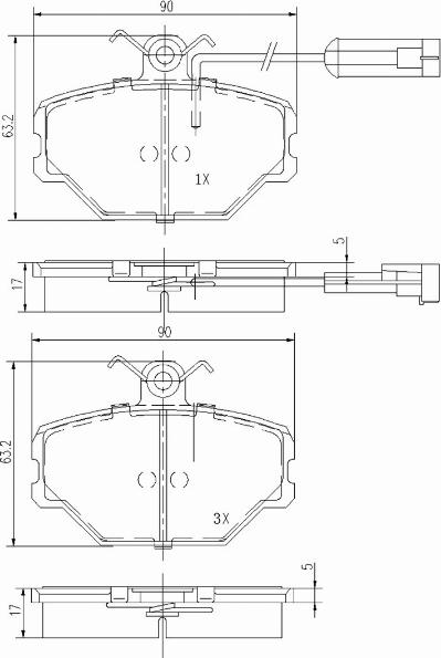 A.Z. Meisterteile AZMT-44-022-1357 - Kit de plaquettes de frein, frein à disque cwaw.fr