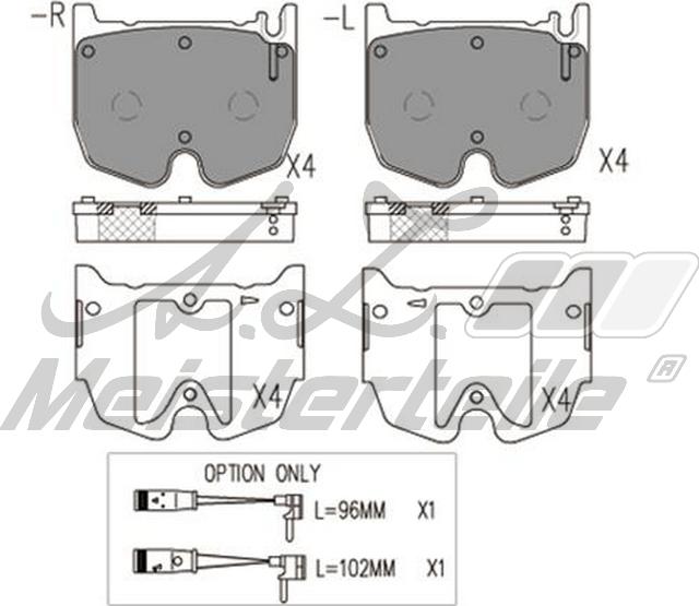 A.Z. Meisterteile AZMT-44-022-1798 - Kit de plaquettes de frein, frein à disque cwaw.fr