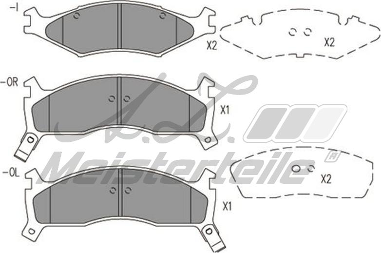 A.Z. Meisterteile AZMT-44-022-1701 - Kit de plaquettes de frein, frein à disque cwaw.fr