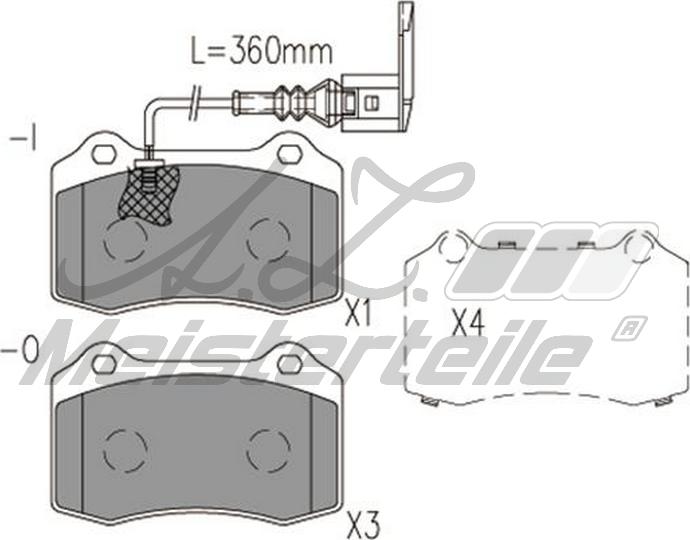 A.Z. Meisterteile AZMT-44-022-1788 - Kit de plaquettes de frein, frein à disque cwaw.fr