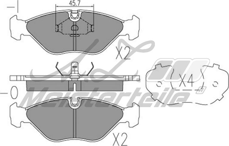 A.Z. Meisterteile AZMT-44-022-1722 - Kit de plaquettes de frein, frein à disque cwaw.fr