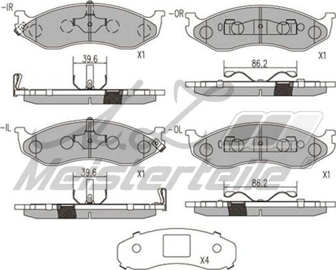 A.Z. Meisterteile AZMT-44-022-2547 - Kit de plaquettes de frein, frein à disque cwaw.fr