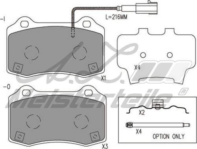 A.Z. Meisterteile AZMT-44-022-2554 - Kit de plaquettes de frein, frein à disque cwaw.fr