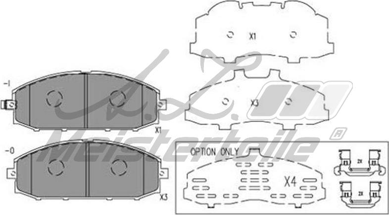 A.Z. Meisterteile AZMT-44-022-2503 - Kit de plaquettes de frein, frein à disque cwaw.fr