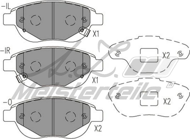 A.Z. Meisterteile AZMT-44-022-2626 - Kit de plaquettes de frein, frein à disque cwaw.fr