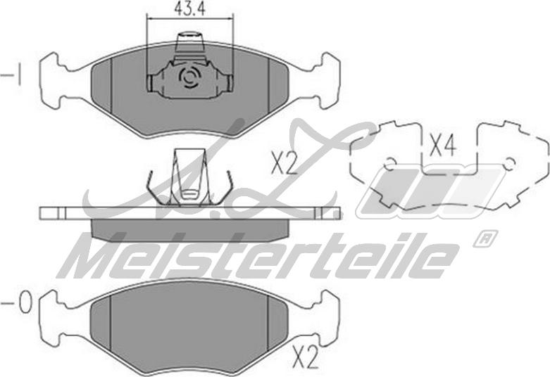 A.Z. Meisterteile AZMT-44-022-2043 - Kit de plaquettes de frein, frein à disque cwaw.fr