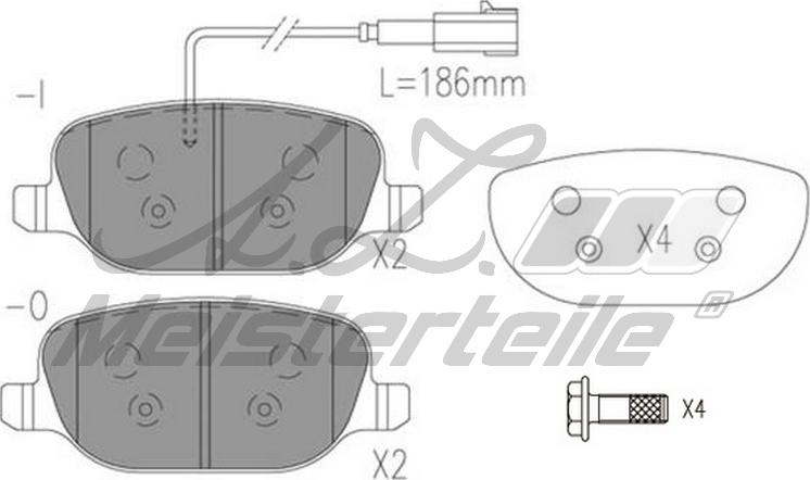 A.Z. Meisterteile AZMT-44-022-2073 - Kit de plaquettes de frein, frein à disque cwaw.fr