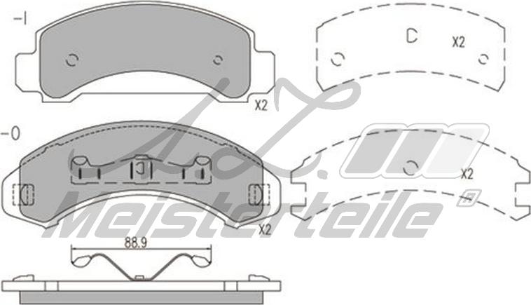 A.Z. Meisterteile AZMT-44-022-2151 - Kit de plaquettes de frein, frein à disque cwaw.fr