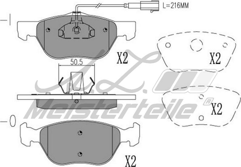 A.Z. Meisterteile AZMT-44-022-2164 - Kit de plaquettes de frein, frein à disque cwaw.fr