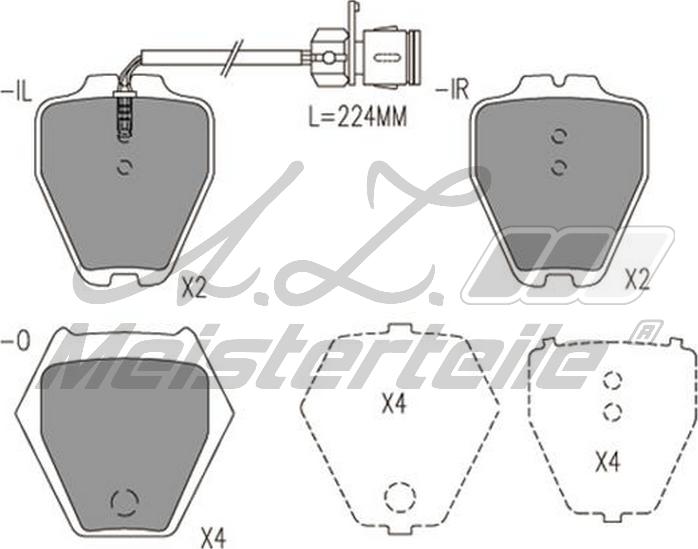 A.Z. Meisterteile AZMT-44-022-2166 - Kit de plaquettes de frein, frein à disque cwaw.fr