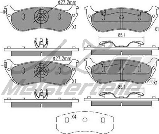 A.Z. Meisterteile AZMT-44-022-2335 - Kit de plaquettes de frein, frein à disque cwaw.fr