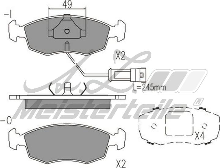 A.Z. Meisterteile AZMT-44-022-2248 - Kit de plaquettes de frein, frein à disque cwaw.fr