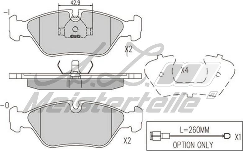 A.Z. Meisterteile AZMT-44-022-2247 - Kit de plaquettes de frein, frein à disque cwaw.fr