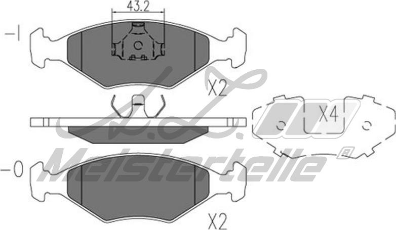 A.Z. Meisterteile AZMT-44-022-2205 - Kit de plaquettes de frein, frein à disque cwaw.fr