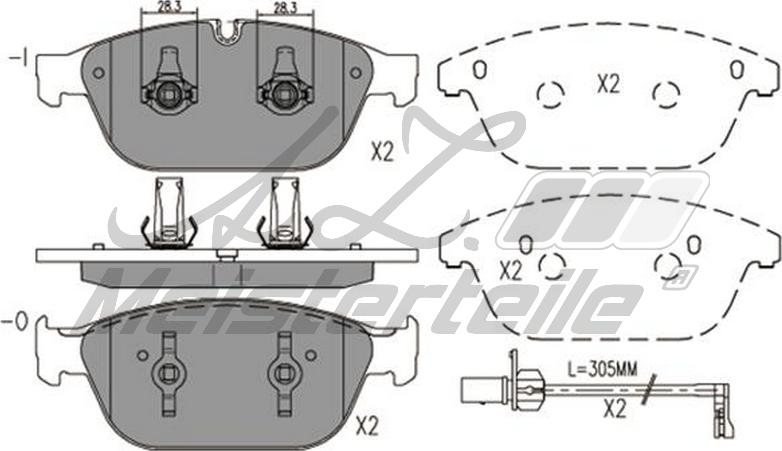 A.Z. Meisterteile AZMT-44-022-2226 - Kit de plaquettes de frein, frein à disque cwaw.fr