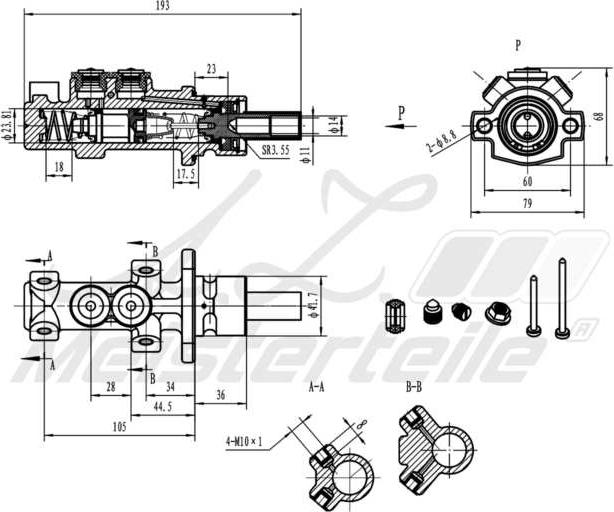 A.Z. Meisterteile AZMT-44-110-1096 - Maître-cylindre de frein cwaw.fr