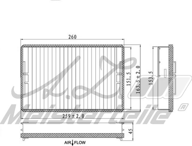 A.Z. Meisterteile AZMT-41-010-1491 - Filtre, air de l'habitacle cwaw.fr