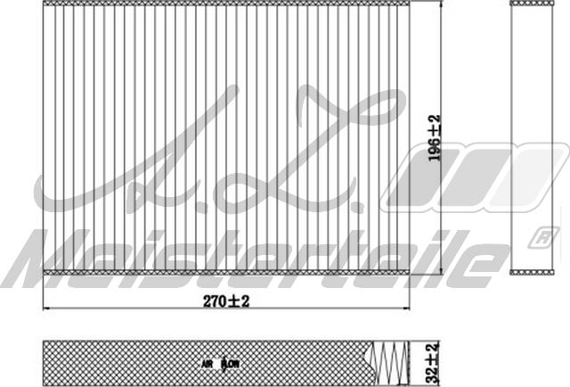 A.Z. Meisterteile AZMT-41-010-1671 - Filtre, air de l'habitacle cwaw.fr