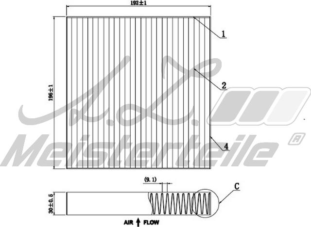 A.Z. Meisterteile AZMT-41-010-1796 - Filtre, air de l'habitacle cwaw.fr