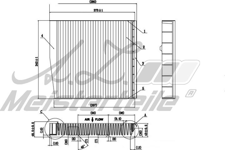 A.Z. Meisterteile AZMT-41-010-1758 - Filtre, air de l'habitacle cwaw.fr