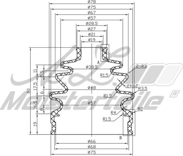 A.Z. Meisterteile AZMT-43-020-1351 - Joint-soufflet, arbre de commande cwaw.fr