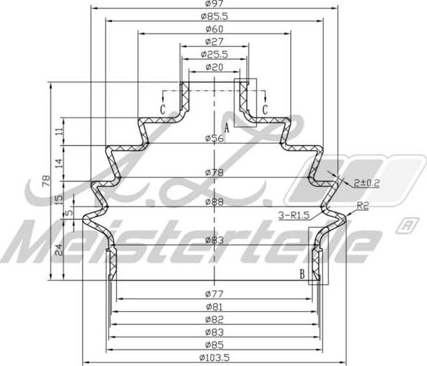 A.Z. Meisterteile AZMT-43-020-1317 - Joint-soufflet, arbre de commande cwaw.fr