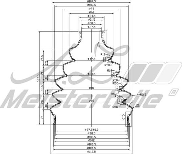 A.Z. Meisterteile AZMT-43-020-1330 - Joint-soufflet, arbre de commande cwaw.fr