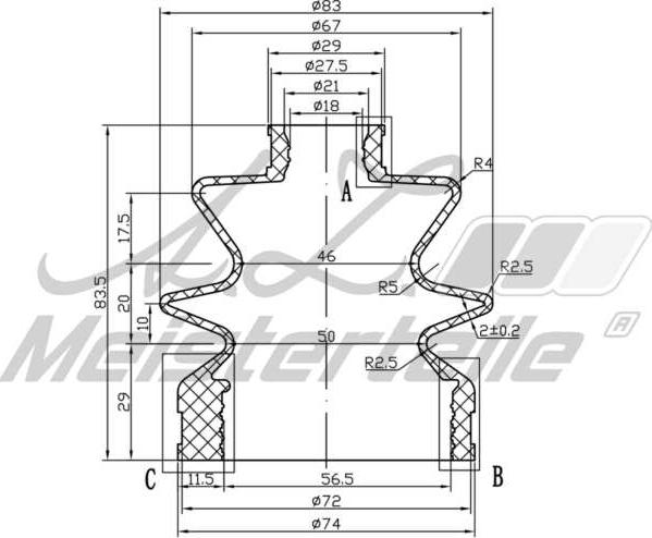 A.Z. Meisterteile AZMT-43-020-1329 - Joint-soufflet, arbre de commande cwaw.fr