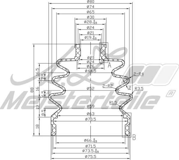 A.Z. Meisterteile AZMT-43-020-1323 - Joint-soufflet, arbre de commande cwaw.fr