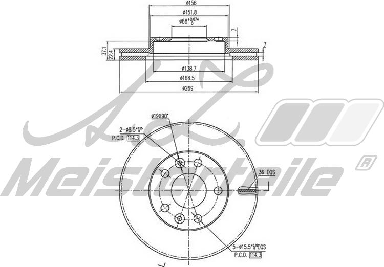 A.Z. Meisterteile AZMT-42-061-1067 - Disque de frein cwaw.fr