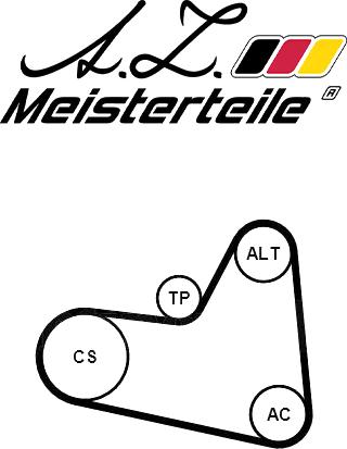 A.Z. Meisterteile AZMT-20-030-1045 - Jeu de courroies trapézoïdales à nervures cwaw.fr