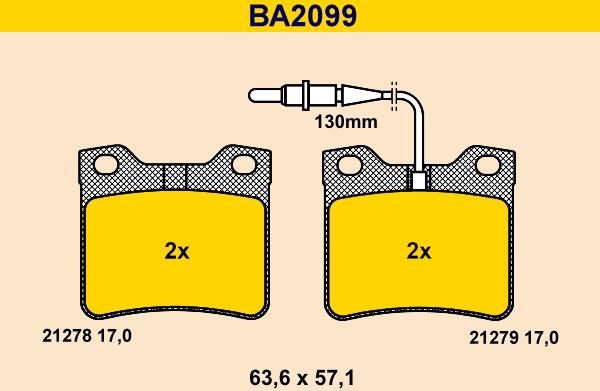 Barum BA2099 - Kit de plaquettes de frein, frein à disque cwaw.fr