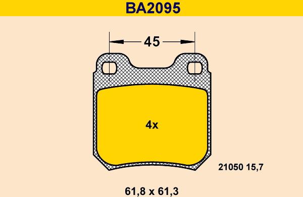 Barum BA2095 - Kit de plaquettes de frein, frein à disque cwaw.fr