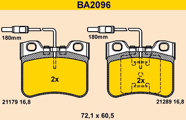 Barum BA2096 - Kit de plaquettes de frein, frein à disque cwaw.fr