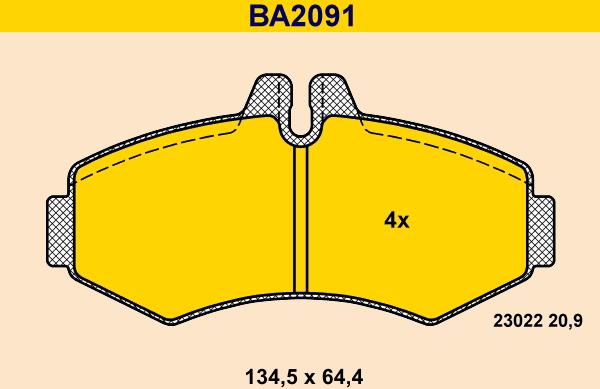 Barum BA2091 - Kit de plaquettes de frein, frein à disque cwaw.fr