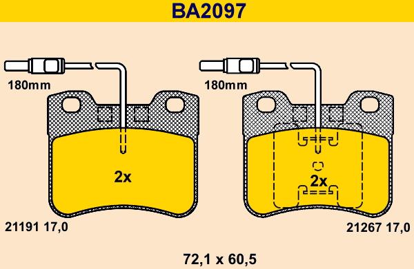 Barum BA2097 - Kit de plaquettes de frein, frein à disque cwaw.fr