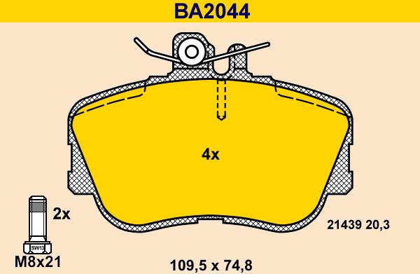 Barum BA2044 - Kit de plaquettes de frein, frein à disque cwaw.fr