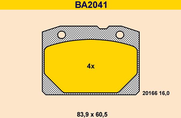 Barum BA2041 - Kit de plaquettes de frein, frein à disque cwaw.fr