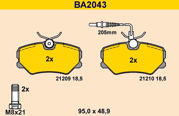 Barum BA2043 - Kit de plaquettes de frein, frein à disque cwaw.fr