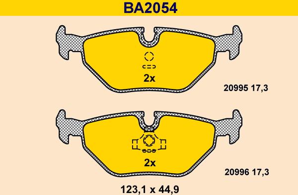 Barum BA2054 - Kit de plaquettes de frein, frein à disque cwaw.fr