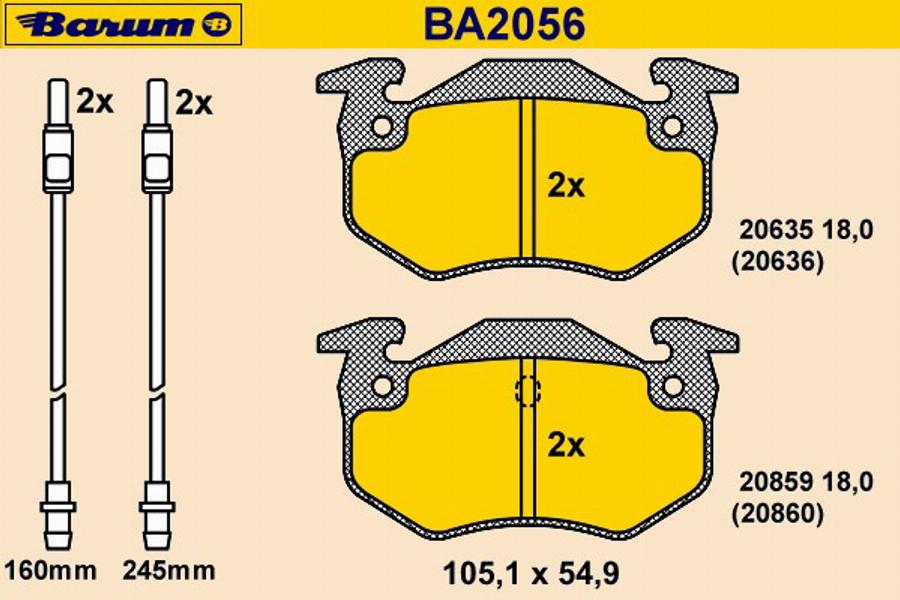 Barum BA2056 - Kit de plaquettes de frein, frein à disque cwaw.fr