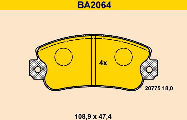 Barum BA2064 - Kit de plaquettes de frein, frein à disque cwaw.fr