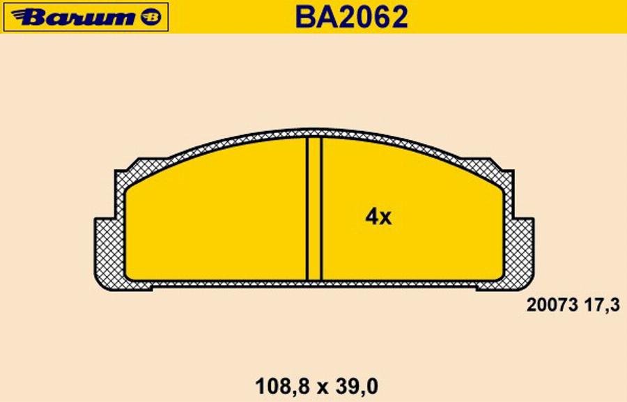 Barum BA2062 - Kit de plaquettes de frein, frein à disque cwaw.fr