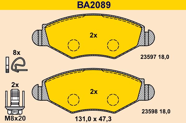 Barum BA2089 - Kit de plaquettes de frein, frein à disque cwaw.fr