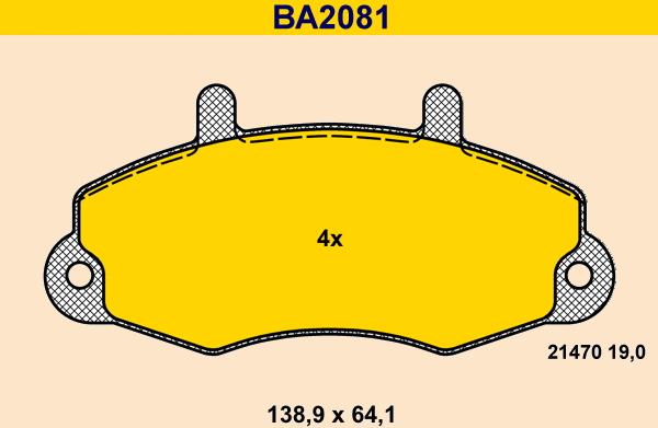 Barum BA2081 - Kit de plaquettes de frein, frein à disque cwaw.fr