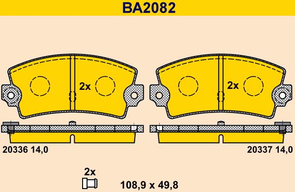 Barum BA2082 - Kit de plaquettes de frein, frein à disque cwaw.fr