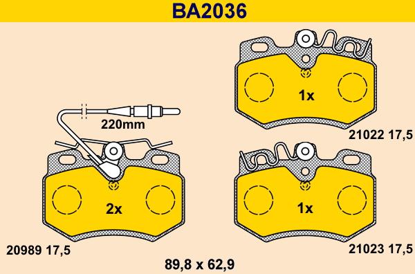 Barum BA2036 - Kit de plaquettes de frein, frein à disque cwaw.fr