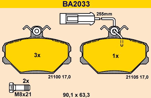 Barum BA2033 - Kit de plaquettes de frein, frein à disque cwaw.fr