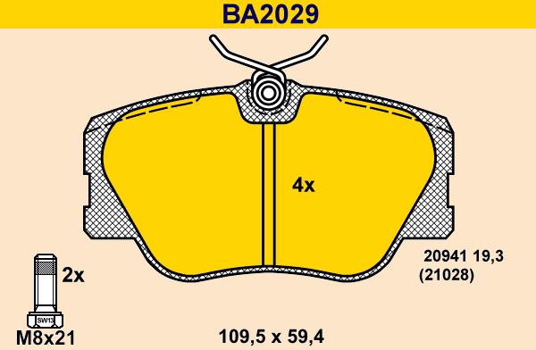 Barum BA2029 - Kit de plaquettes de frein, frein à disque cwaw.fr