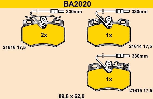 Barum BA2020 - Kit de plaquettes de frein, frein à disque cwaw.fr